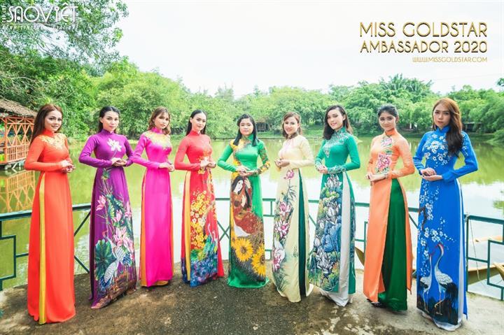 Dàn ứng viên Miss GoldStar Ambassador 2020 khoe nhan sắc xinh đẹp với áo dài Đinh Bách Đạt
