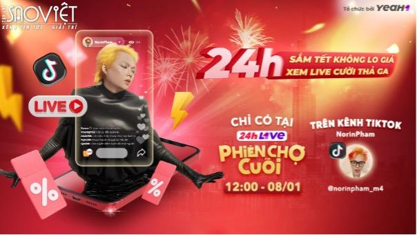 Hot TikToker Phạm Thoại livestream 24h liên tục trong chương trình lần đầu tiên xuất hiện tại Việt Nam