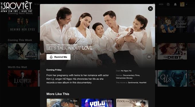 Phim tư liệu của Hồ Ngọc Hà có mặt trên Netflix từ Mùng 1 Tết Tân Sửu 2021