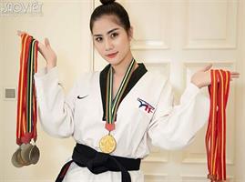 Á hậu Hoàng Hạnh: Mỹ nhân giỏi võ Taekwondo, đạt 10 huy chương và đai đen 2 đẳng