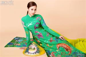 Á hậu Thanh Trang kiêu sa trong thiết kế áo dài cảm hứng 'Đại dương xanh'