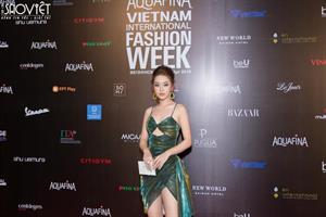 Hoàng Hải Thu gợi cảm trên thảm đỏ 'Tuần lễ thời trang quốc tế Việt Nam' 