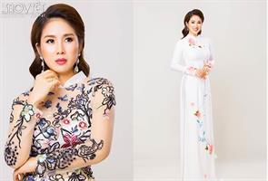 Lê Phương đẹp dịu dàng trong tà áo dài Minh Châu